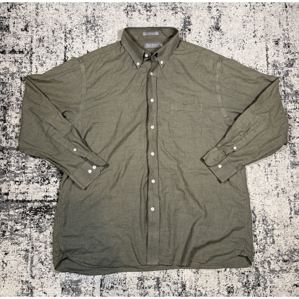Daniel Cremieux Signature Shirt Mens XL Green Plaid Button‎ Down Cotton